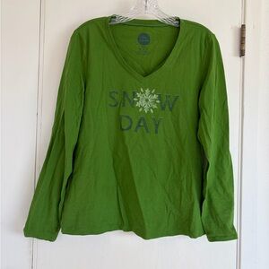 Life Is Good Snow Day Tee M